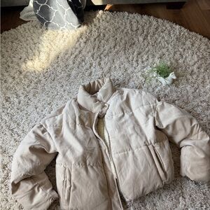 Mila & Tiff Cream high end super cute winter coat jacket Puffer Coat
